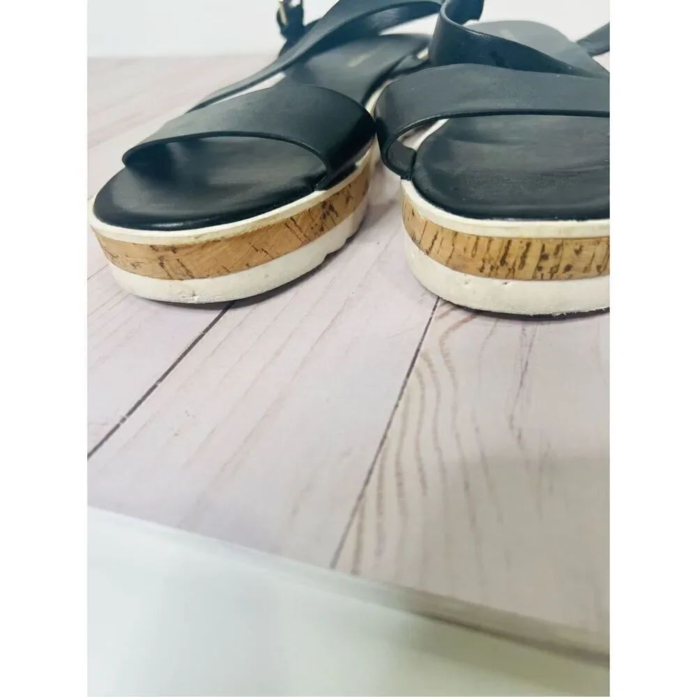 Marc Fisher Black Leather Strappy Sandals - Picture 2 of 6